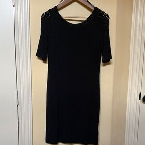 Classic Black Knit Short-Sleeve Dress